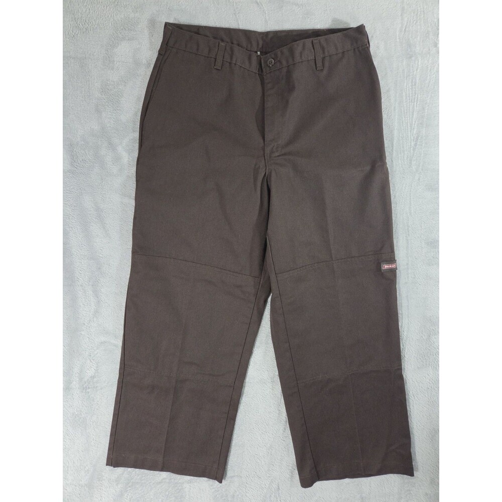 CROPPED Dickies 874 Men's Carpenter Pants 34x27 Brown Relaxed Boxy Skater Y2K
